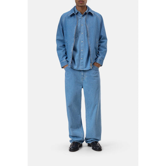 Men's Postal Denim Jacket in mid blue by Closed, featuring classic denim styling and a relaxed fit.