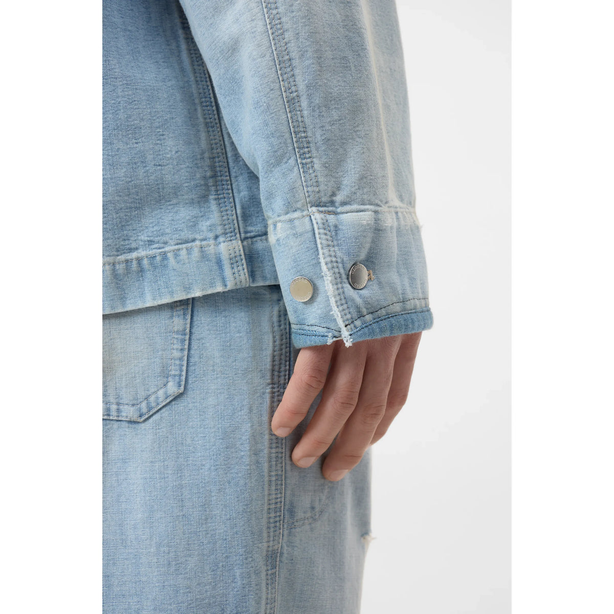 Men's light blue Worker Denim Jacket by Closed Men's, featuring classic denim style and durable fabric.
