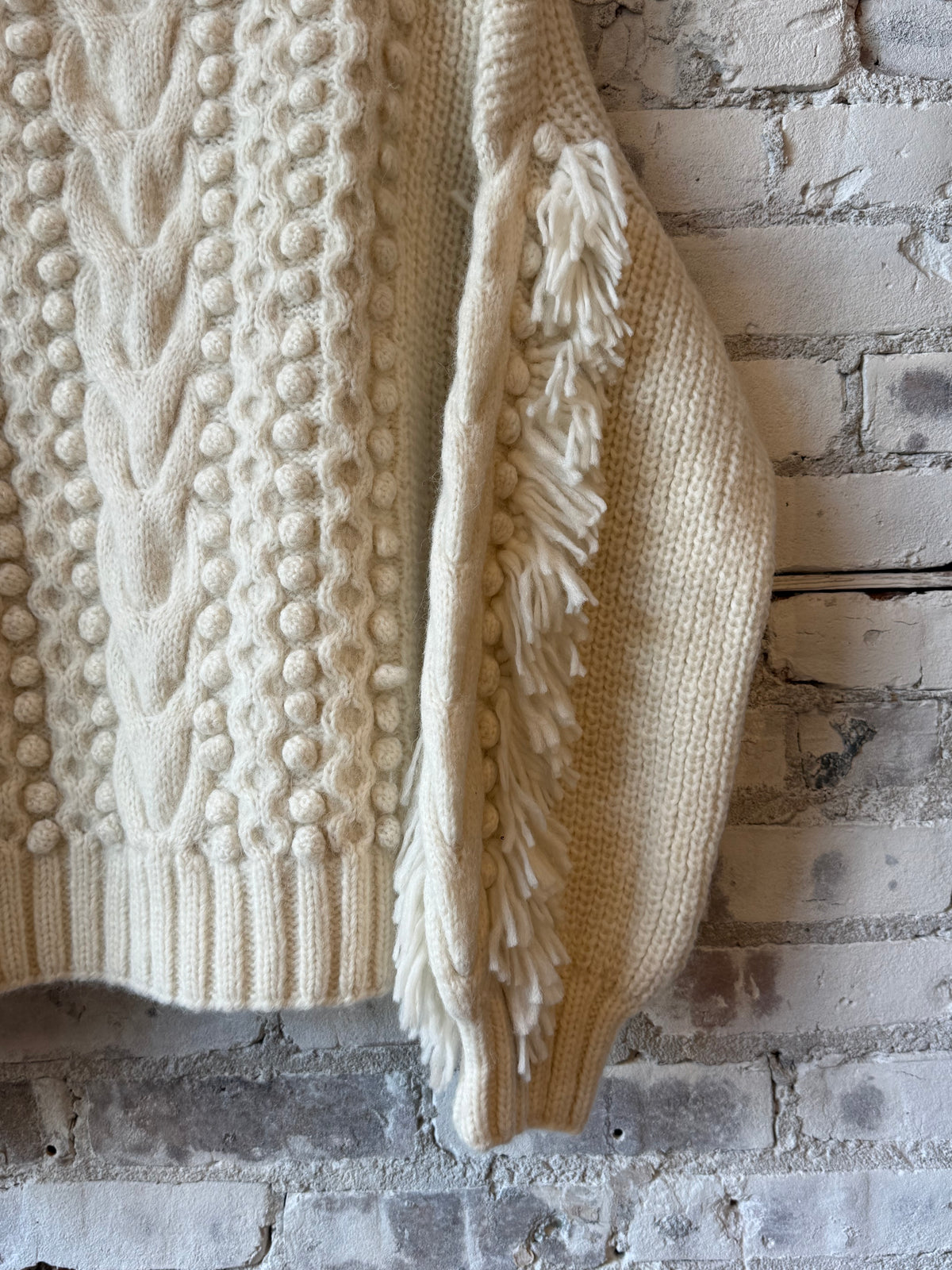 Women's ivory Lyla Sweater by ELEVEN SIX, shown in a cozy knit with a relaxed fit and classic neckline.