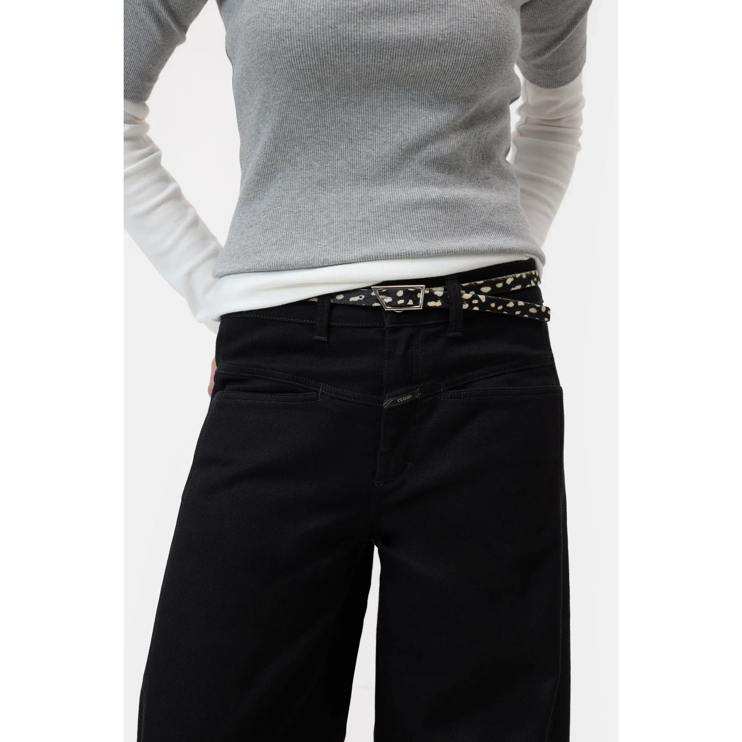 Cowhide Belt - Black/Cream - DUNE + SALT