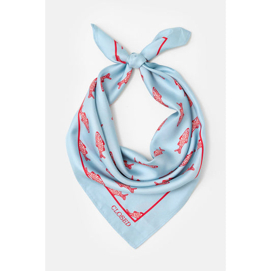 Closed Women's Silk Print Scarf – Dove Blue
