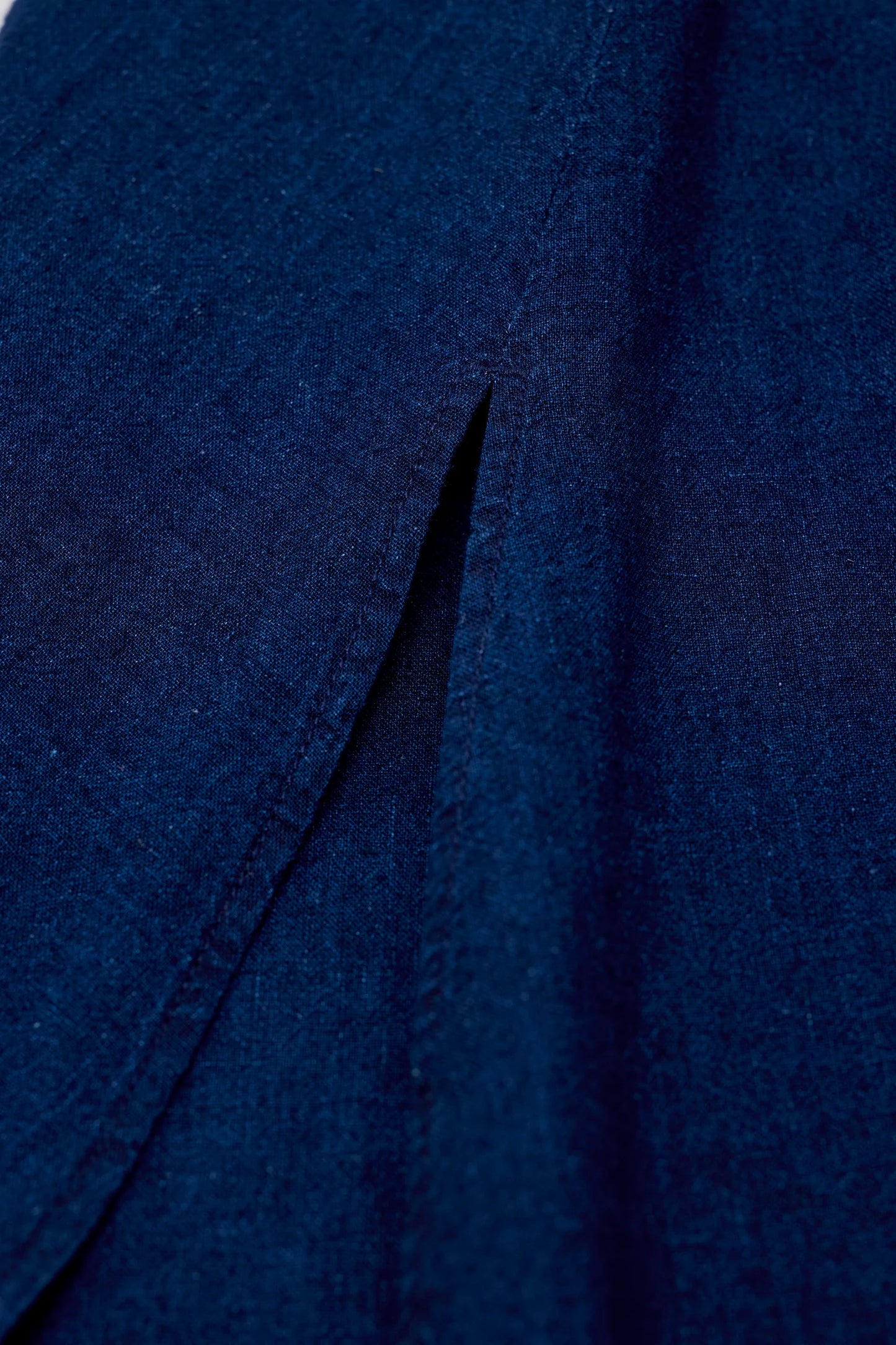 Linen-Cotton Gathered Skirt - Dark Blue - DUNE + SALT