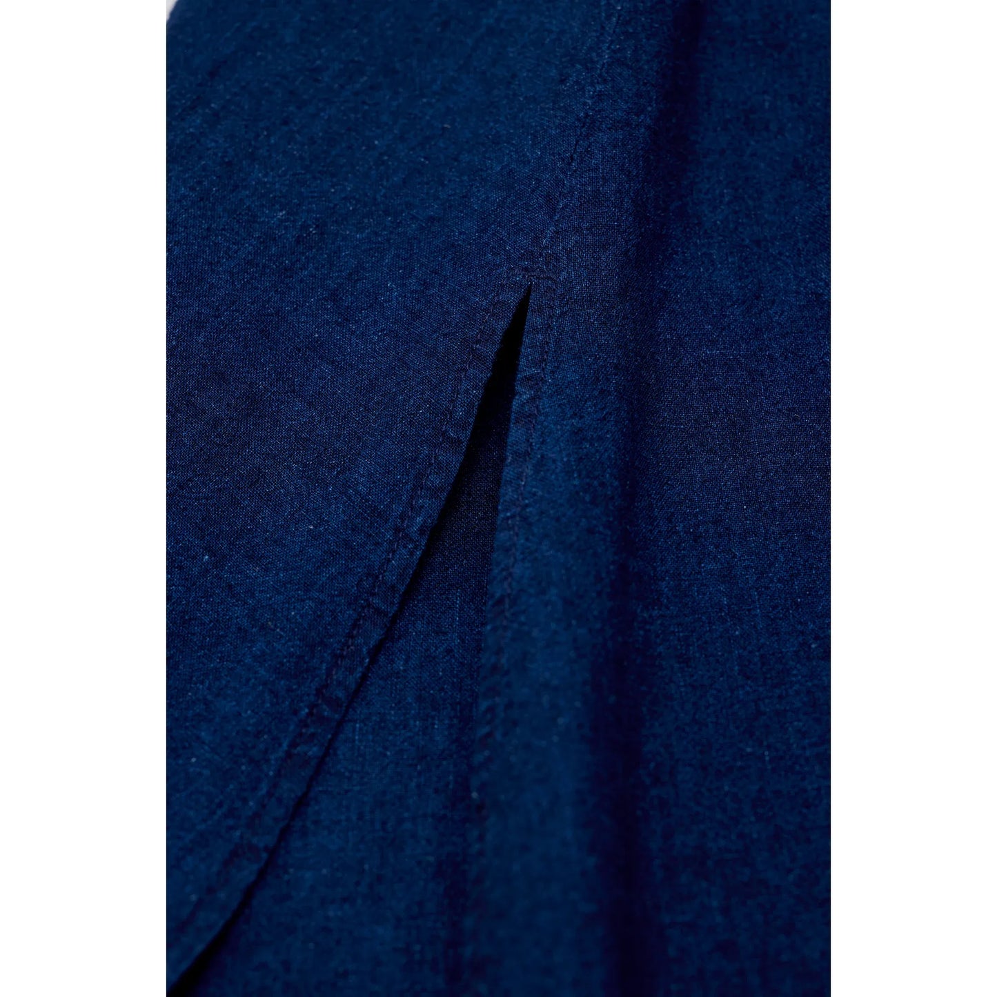 Linen-Cotton Gathered Skirt - Dark Blue - DUNE + SALT
