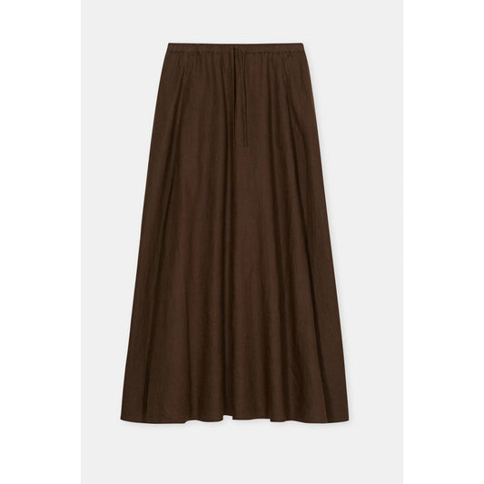 Women's linen Maxi Skirt in Maple Brown from Closed Women's, featuring a flowing design and comfortable fit.