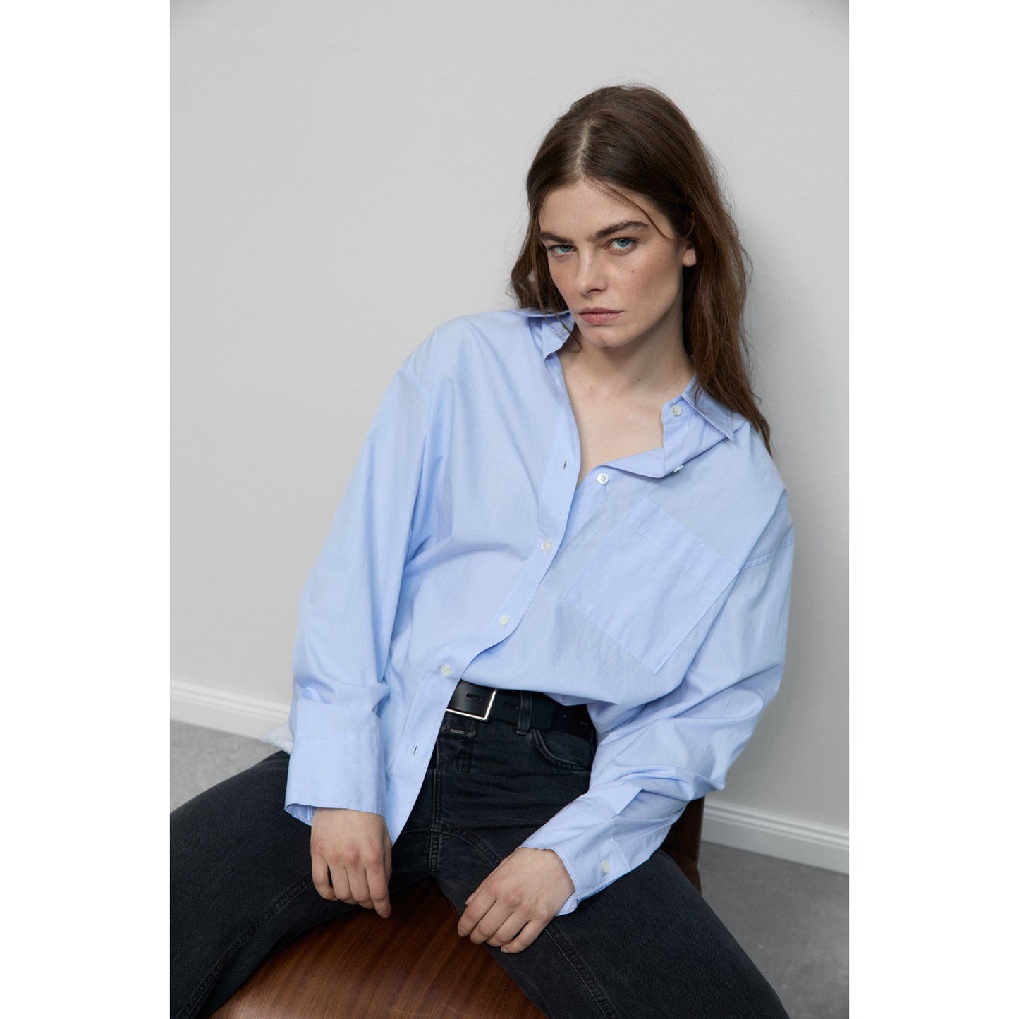 Cotton Shirt Blouse - Lazio Blue - DUNE + SALT