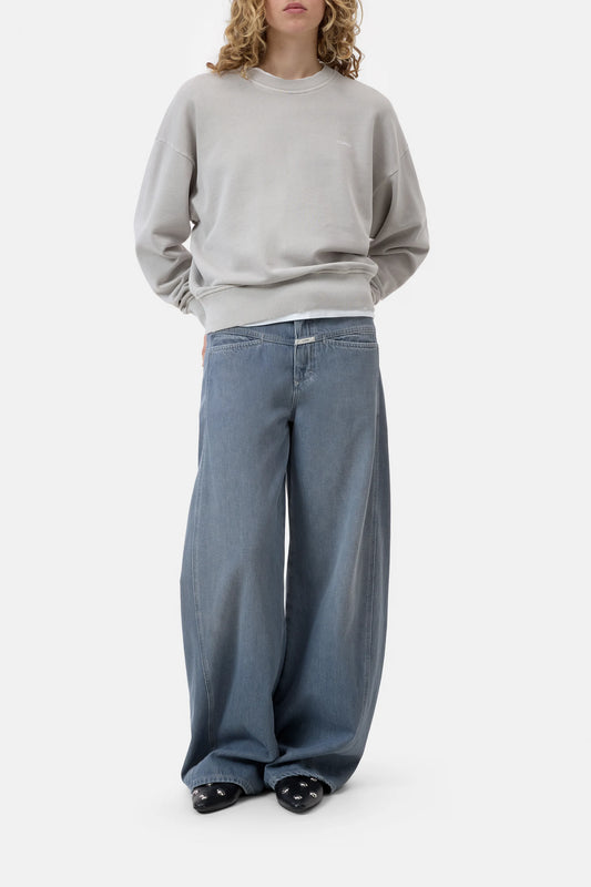 Closed Women's Organic Cotton Sweatshirt - Stoneleaf Green White Smoke