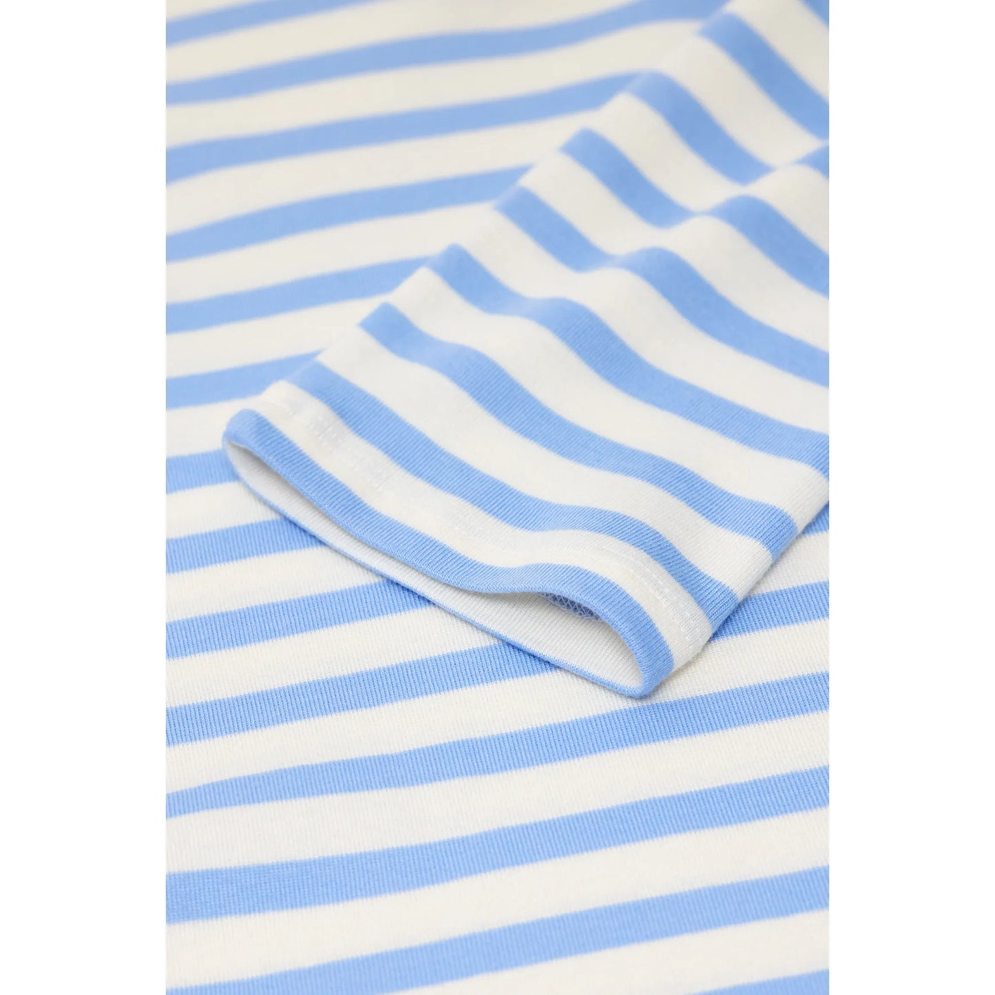 Basic Cotton-Blend Longsleeve - Sky Blue Stripe - DUNE + SALT