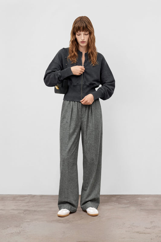 Closed Women's Zipped Sweat Jacket - Black Lavender