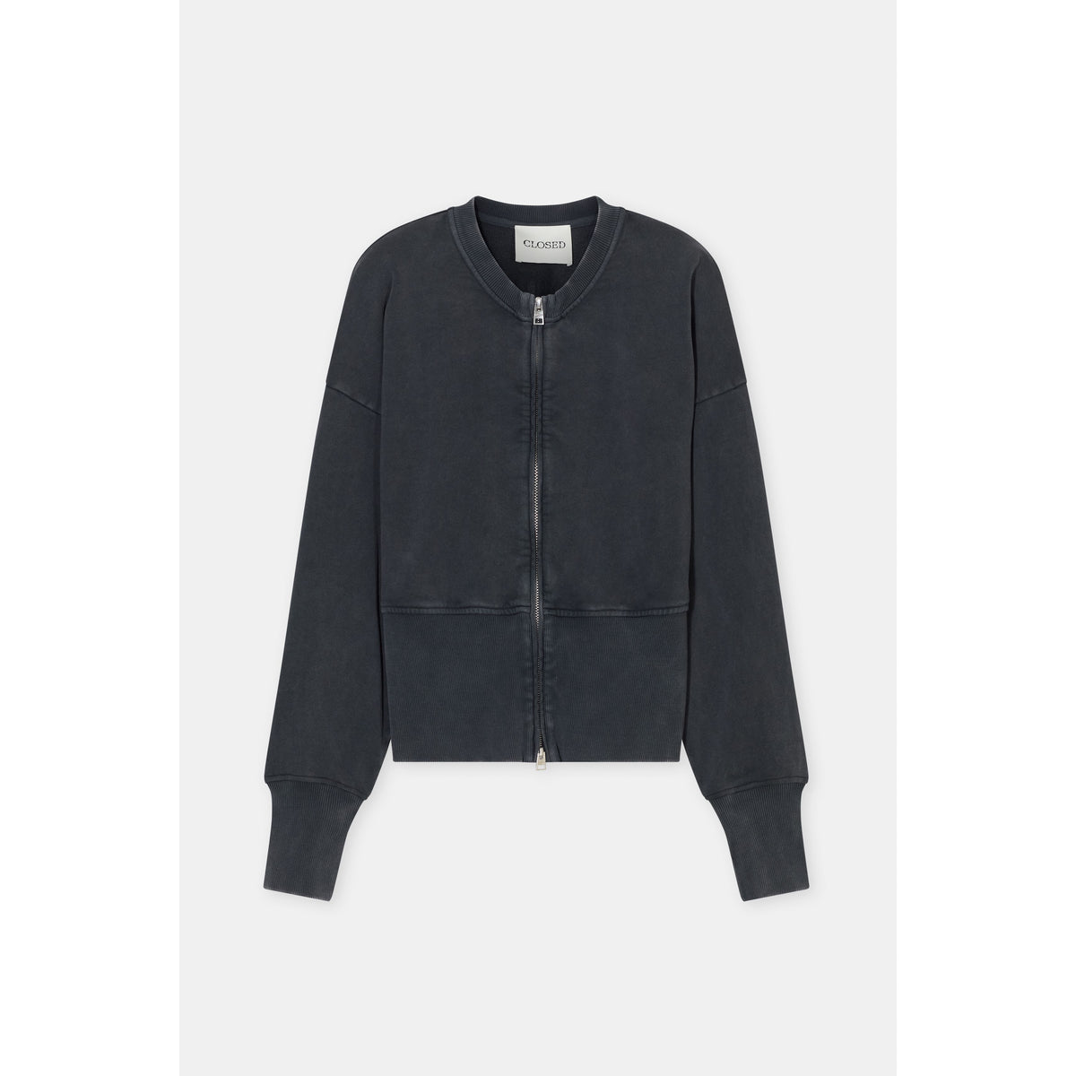 Closed Women's Zipped Sweat Jacket - Black Dark Slate Gray