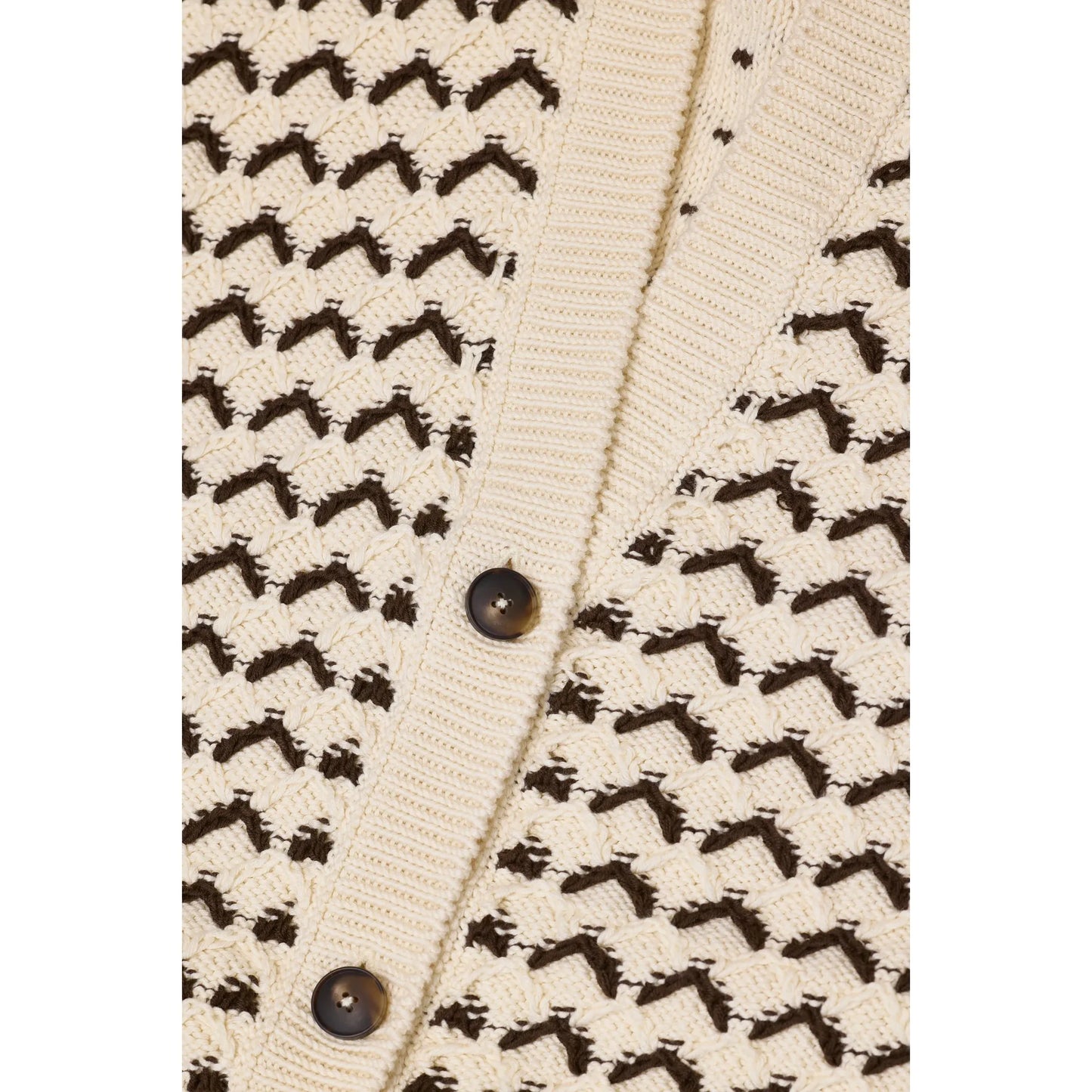 Organic Cotton V-Neck Cardigan - Witherit Beige - DUNE + SALT