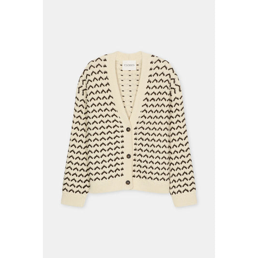 Organic Cotton V-Neck Cardigan - Witherit Beige - DUNE + SALT