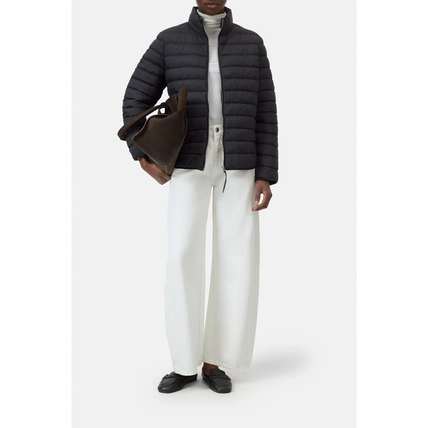 Women's black recycled quilted nylon jacket by Closed Women's, featuring a stylish quilted design and lightweight construction.