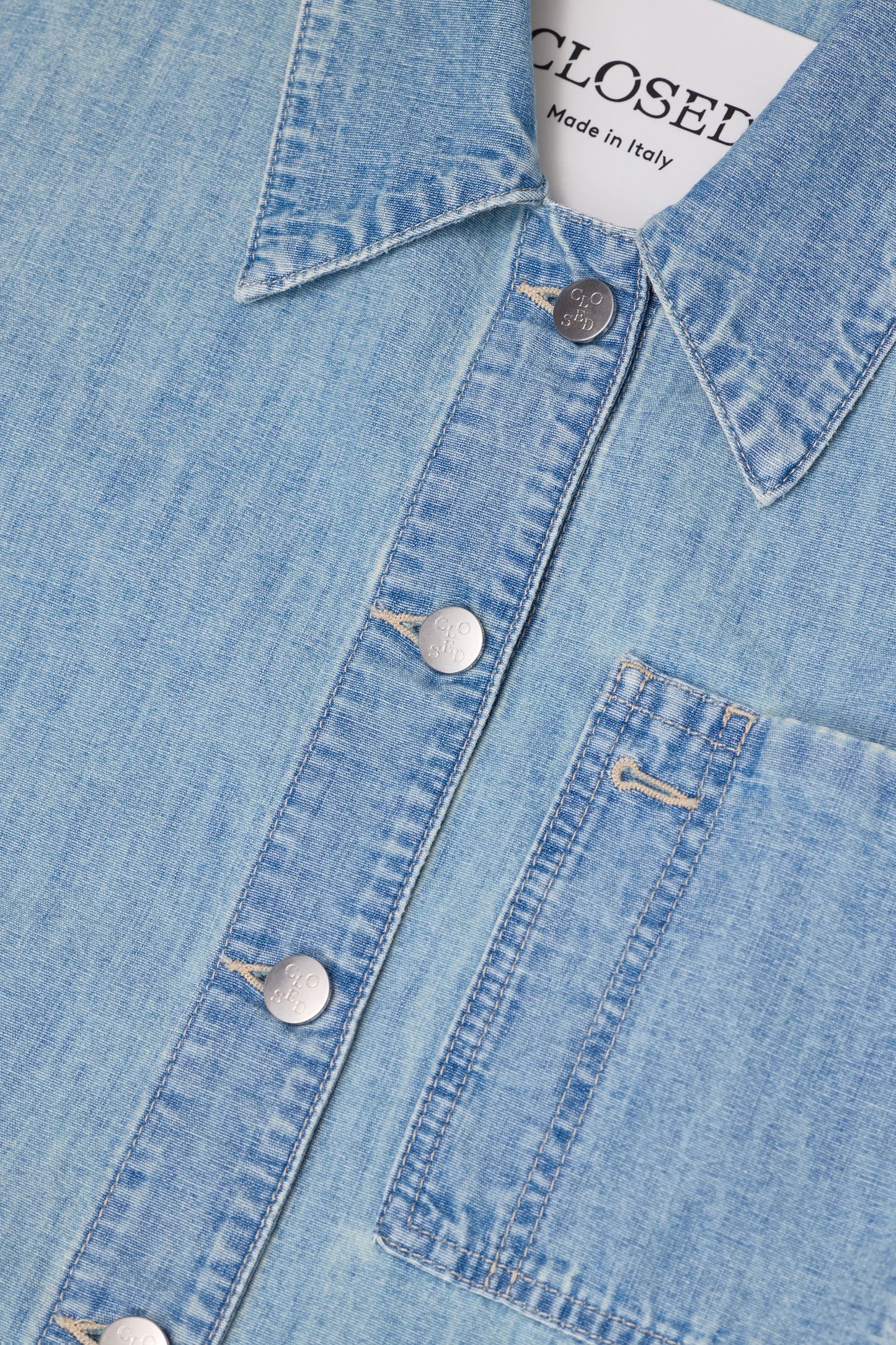 Closed Women's Worker Jacket – Light Blue Dark Gray