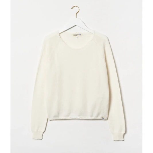 Lightweight Cotton-Cashmere Raglan Sweater - Nature - DUNE + SALT