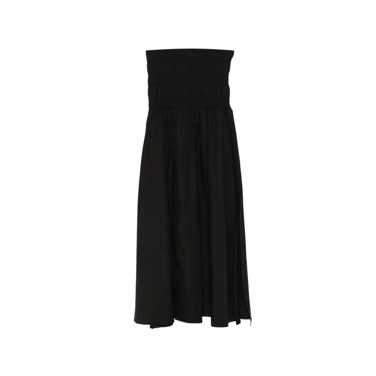 Black gathered women's skirt by Closed Women's, featuring a high waist and textured fabric, shown on a model.