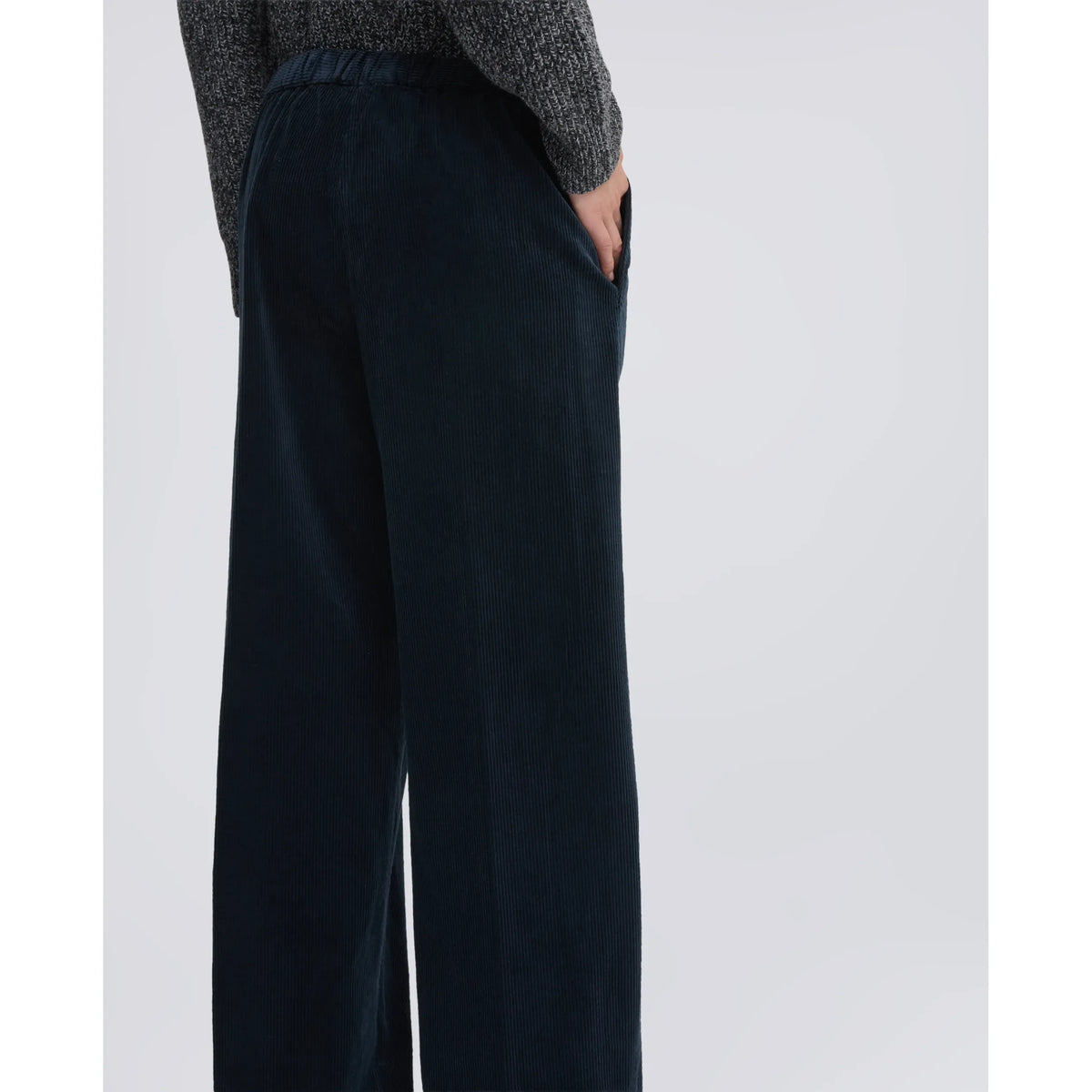 Aspesi Wide Corduroy Trousers - Navy Black