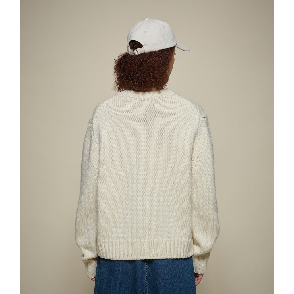 Merz b. Schwanen Cropped Merino Wool Sweater - Nature Dark Gray