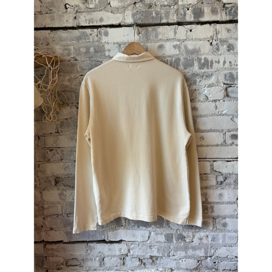 Light Fleece Rugby Knitted Polo - Stone - DUNE + SALT