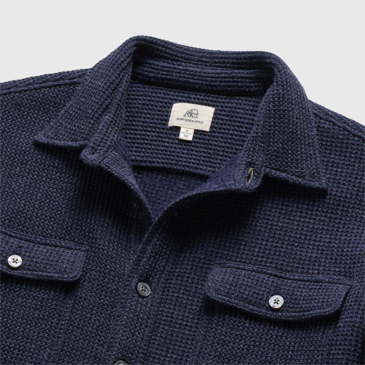 Surfside Supply Dylan Waffle Fleece Shirt Jacket - Navy Heather Dark Slate Gray