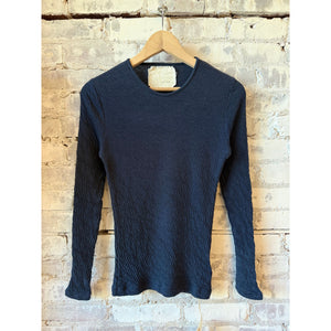 V::Room High-Soft Double-Face L/S Crew - Dark Navy Dark Slate Gray