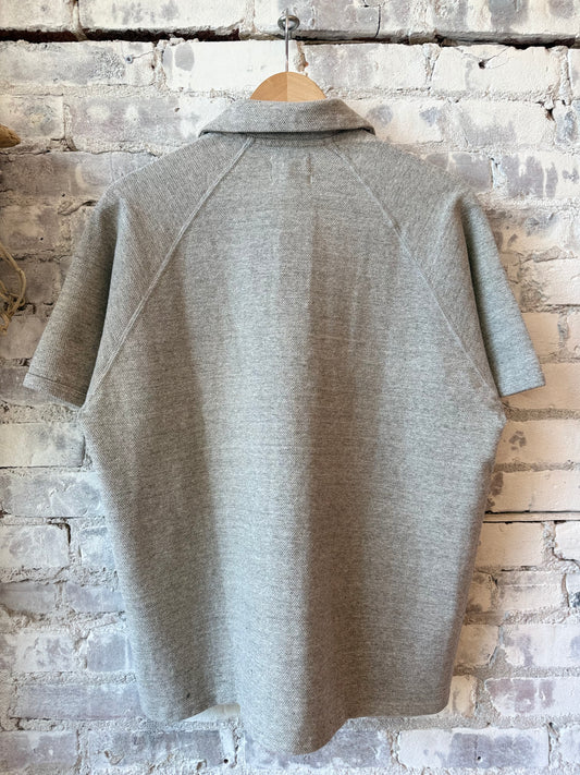Kepani Raffy Pique Knit Polo Shirt - Lt Gray Dark Gray