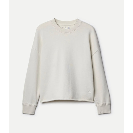 Merz b. Schwanen Retro Fleece Sweatshirt With Open Edge On Hem - Grey Melange Light Gray