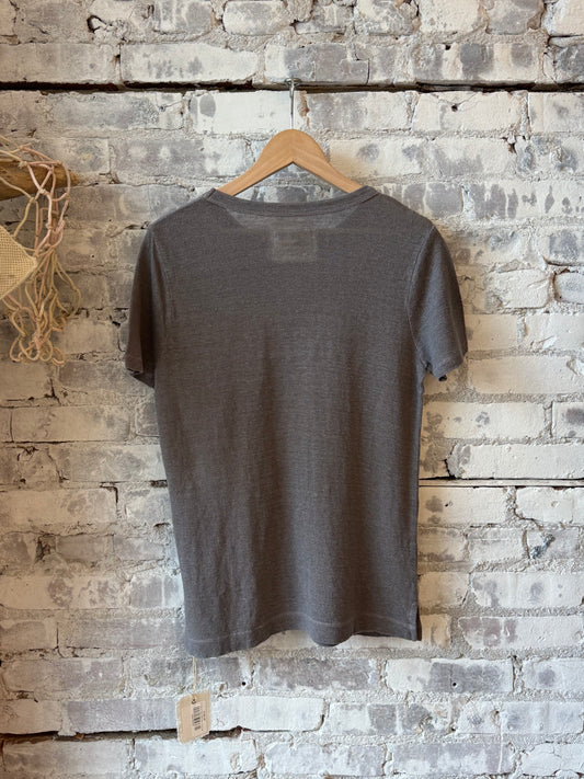 Hemp Pique SS Crew - Charcoal - DUNE + SALT