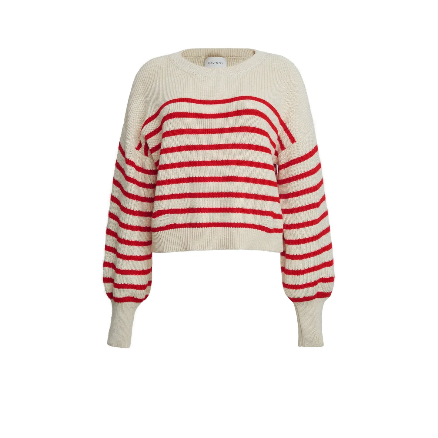 Layla Stripe Sweater - Ivory/Rosso - DUNE + SALT