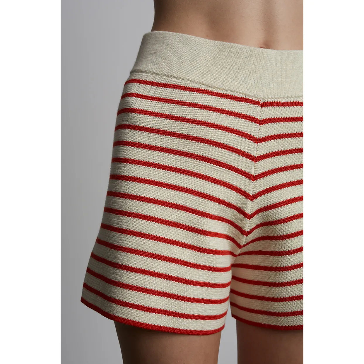 Lea Stripe Short - Ivory/Rosso - DUNE + SALT