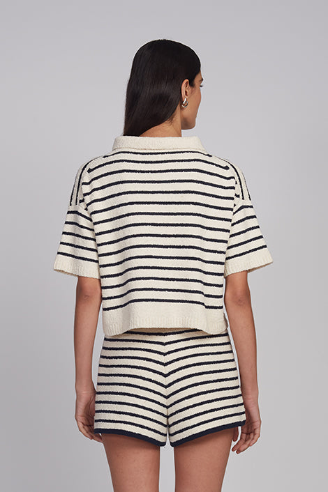 Romy Shirt Cardi - Ivory/Navy Stripe