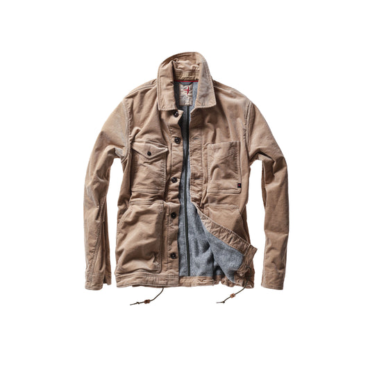 Piled-Lined Chore Coat - Buff Khaki Cord - DUNE + SALT