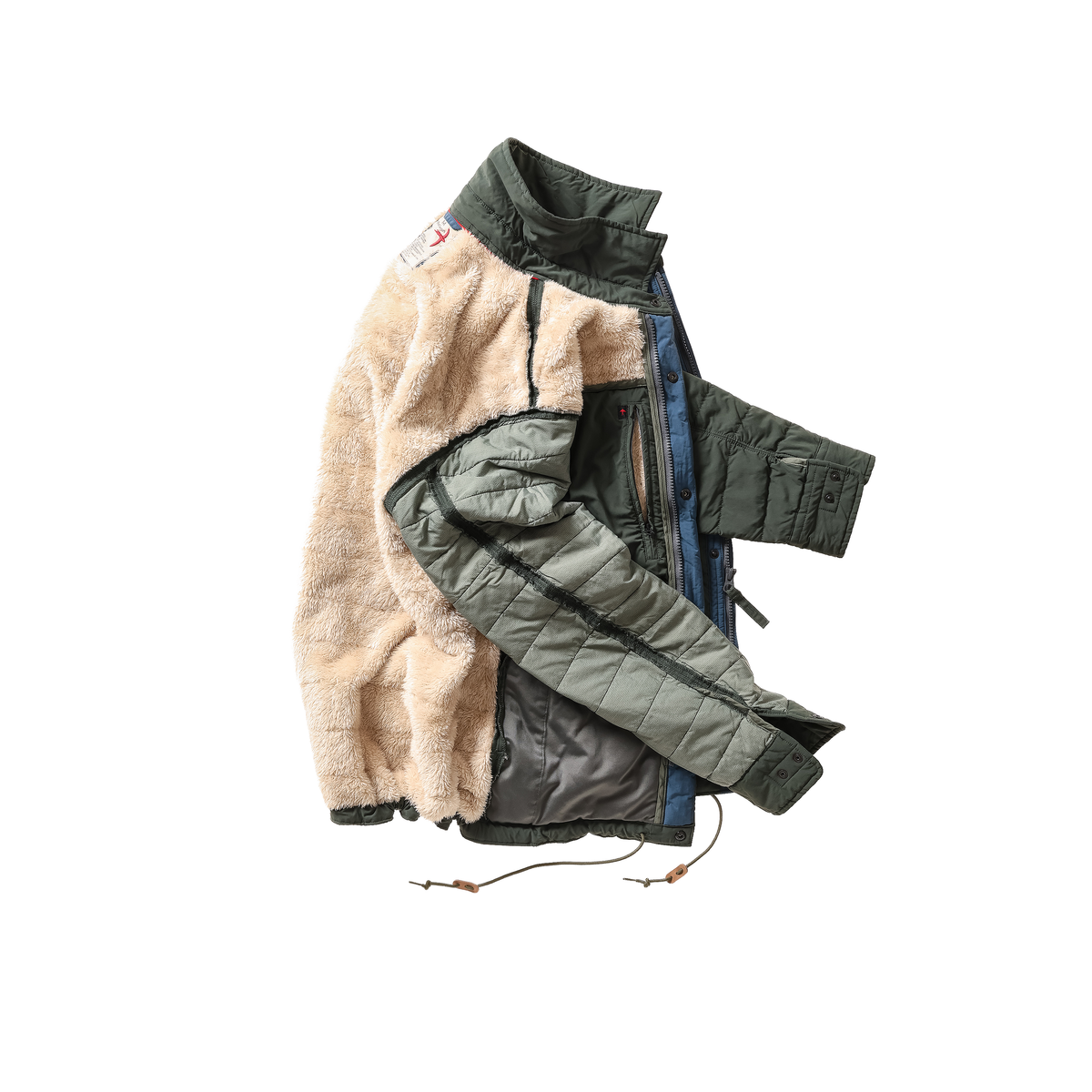 Men's Relwen Qltd Superfleece Jacket in Dark Forest, showing the cozy fleece exterior and full front zipper.