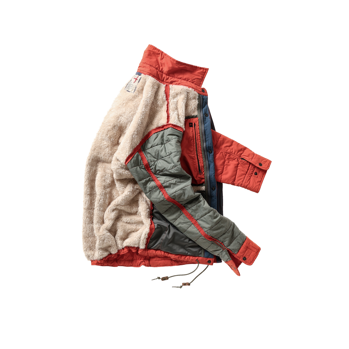 Men's Relwen Superfleece jacket in dark orange, soft fleece fabric, with a front zipper and casual fit for everyday wear.