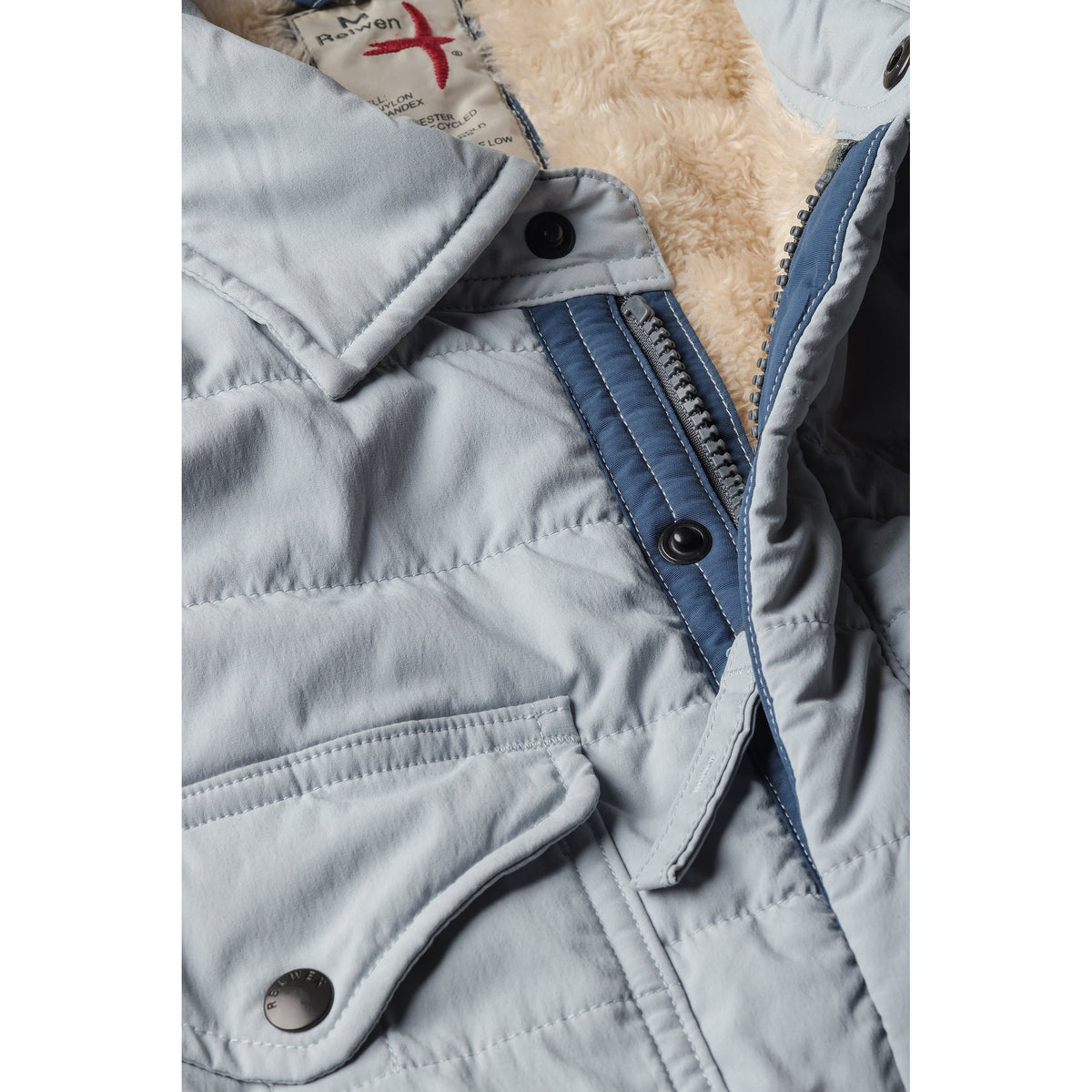 Men's Relwen Qltd Superfleece Jacket in Ghost Grey, showcasing the soft fleece material and casual fit on a model.