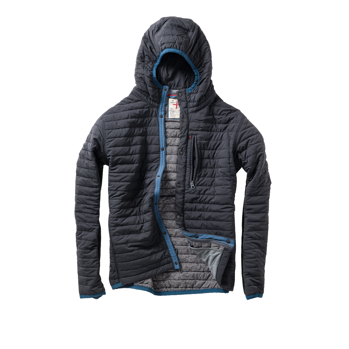 Men's Windzip Hood in black fade from Relwen featuring a sleek, lightweight windbreaker design with a zip front and hood.