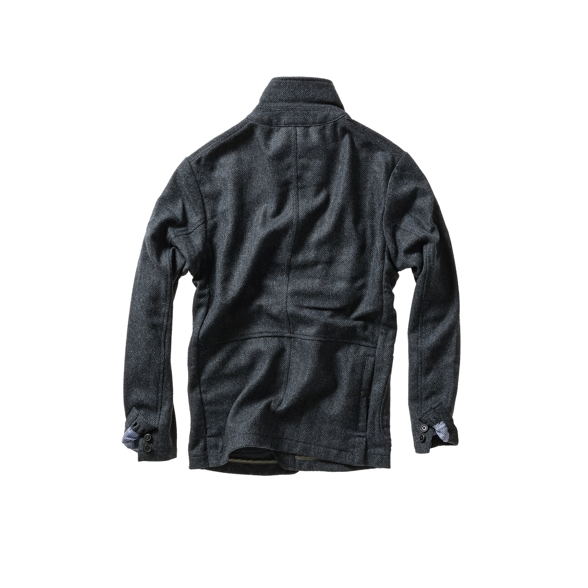Men's Heritage Trap Blazer by Relwen in blue and black twill with a tailored fit and classic design.