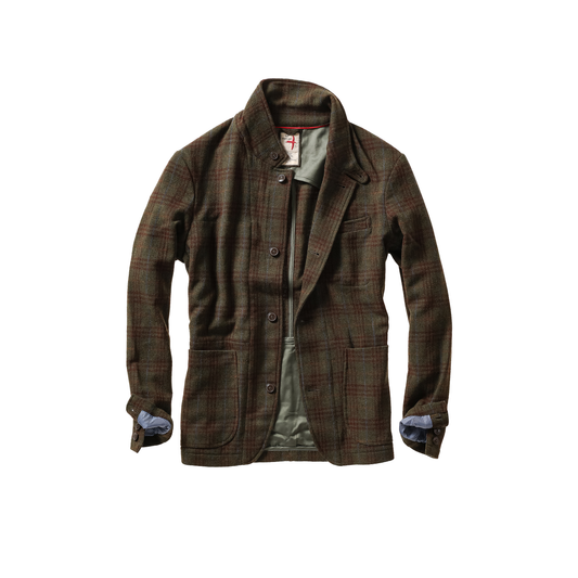 Relwen Heritage Trap Blazer - Loden/Rust District Plaid Black