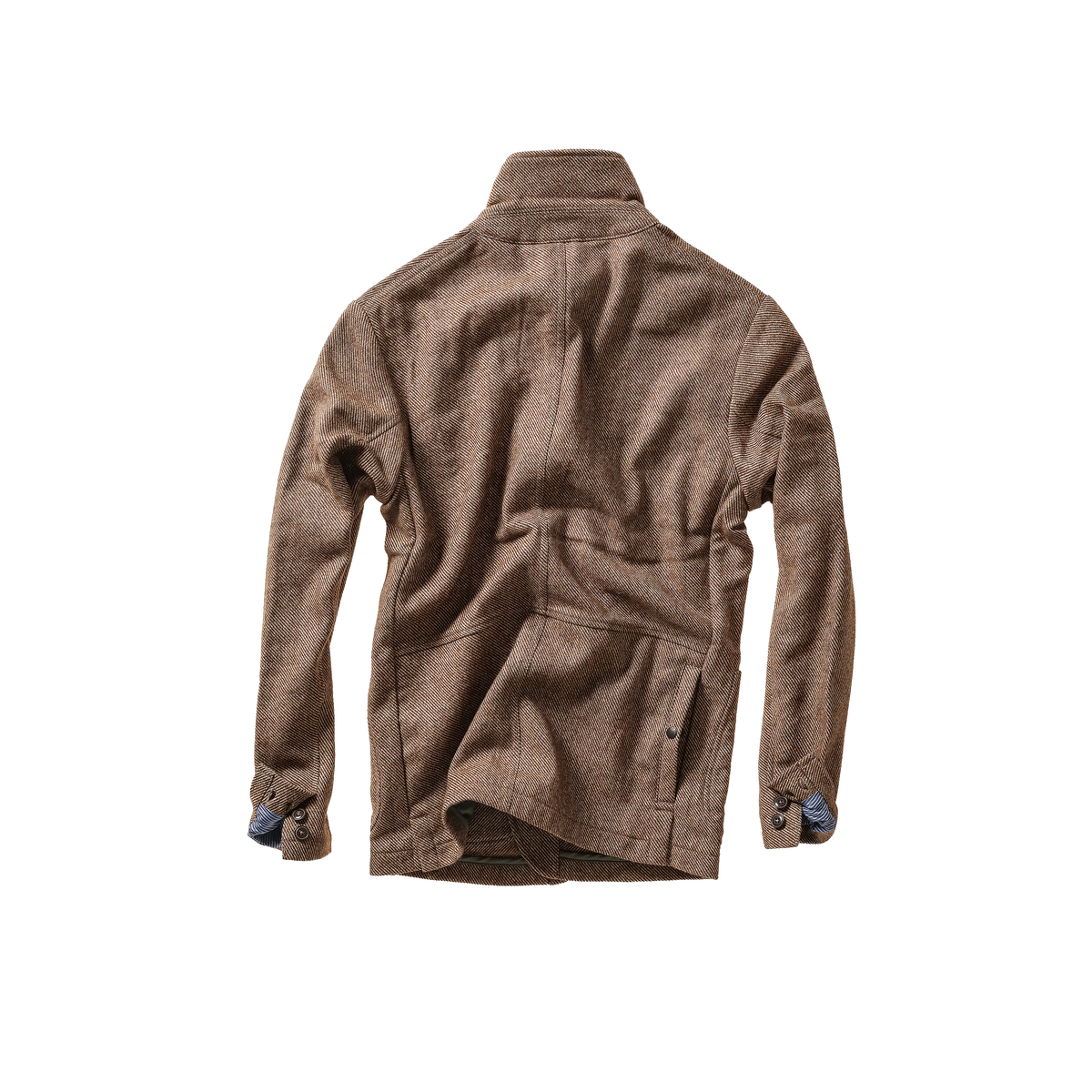 Men's Relwen Heritage Trap Blazer in rustic brown twill, showcasing a tailored fit and classic design with a notched collar.