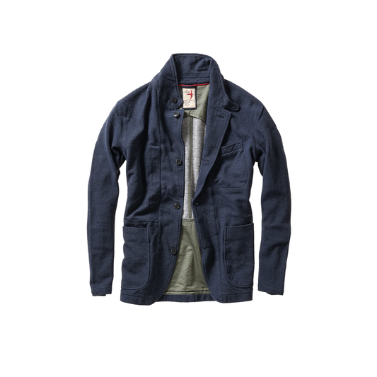 Relwen Pique Trap Blazer - Navy Heather Dark Slate Gray