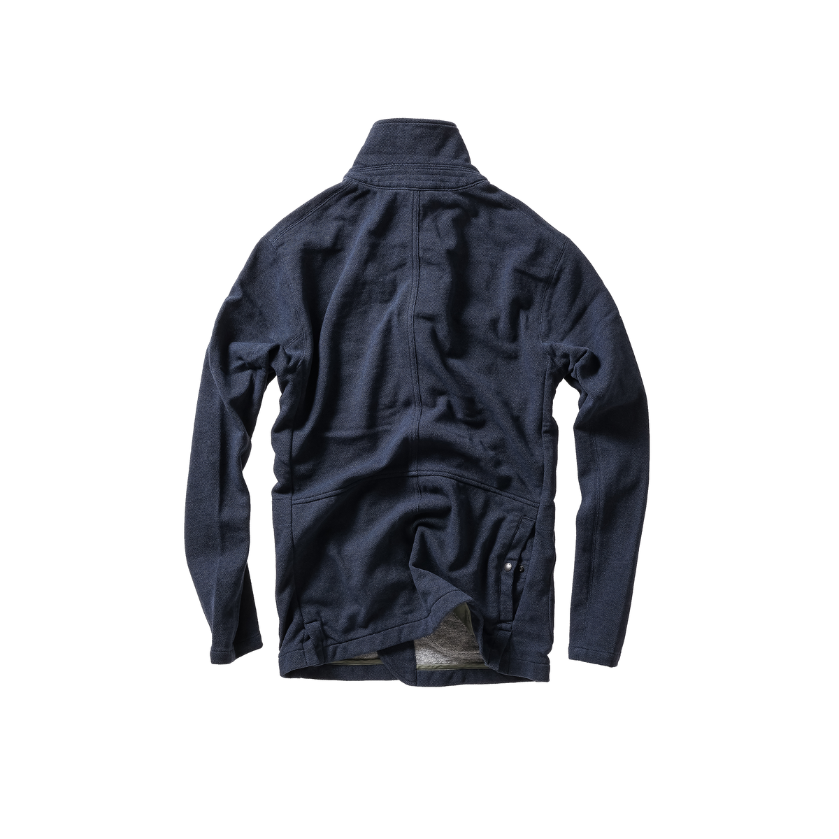 Men's navy heather Pique Trap blazer by Relwen, tailored fit with textured fabric and classic lapel design.