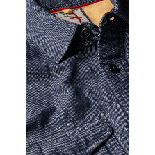 Relwen Utility Workshirt - Indigo Yarn-dye Twill Dark Slate Gray