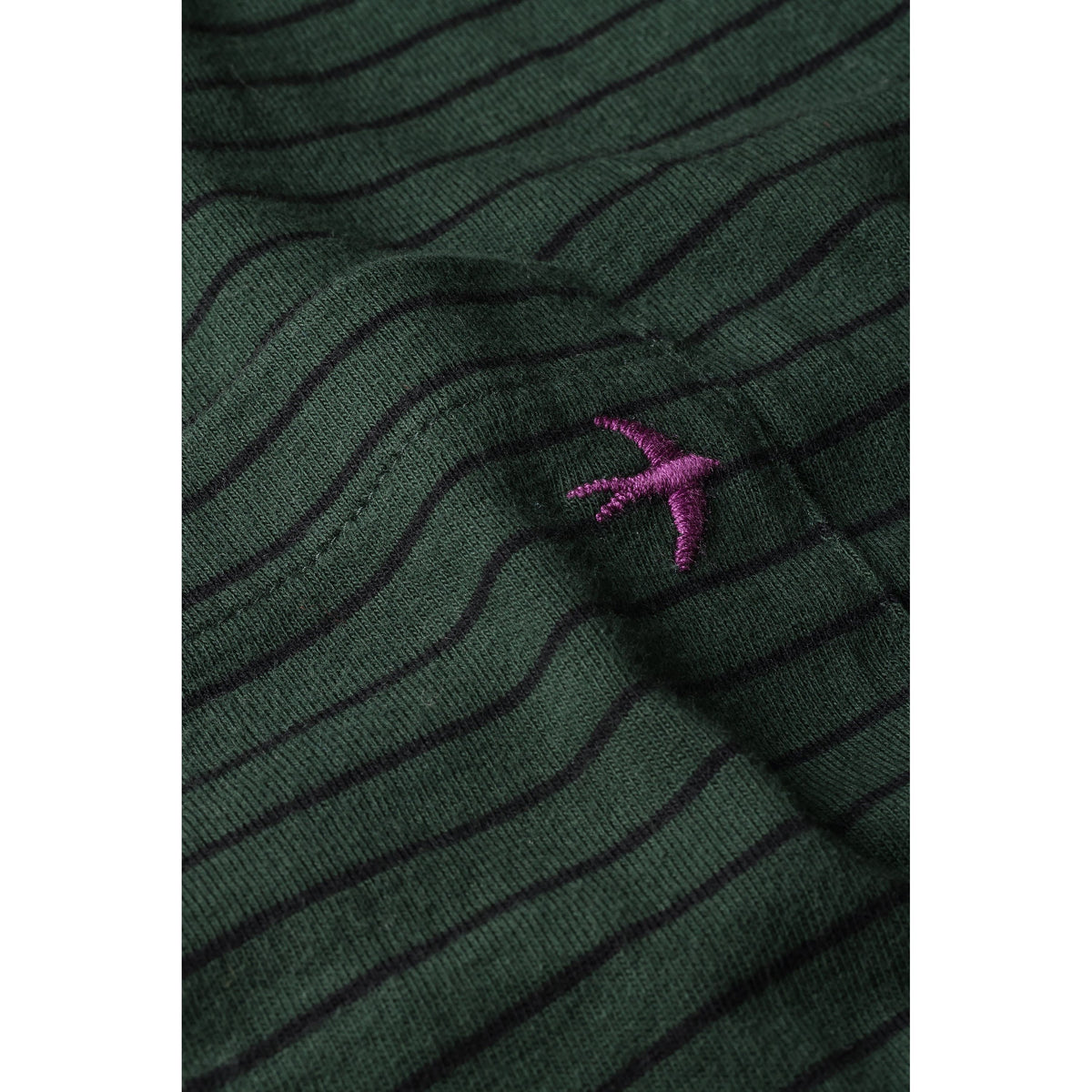 Relwen Ringspun L/S Pocket Tee - Forest/Navy Stripe Dark Slate Gray