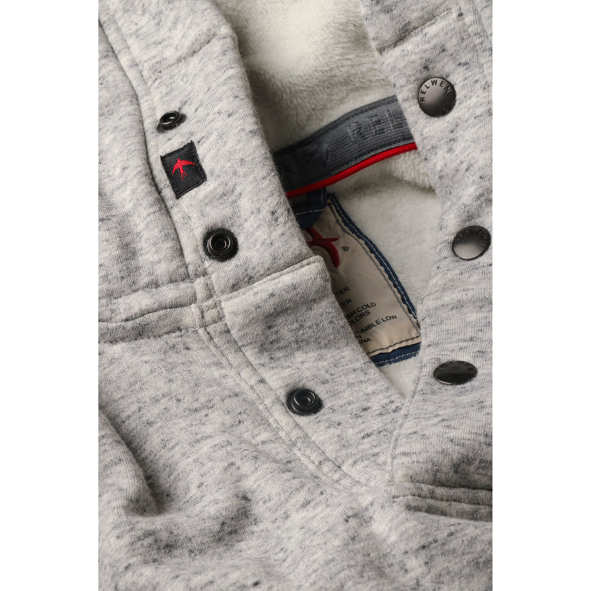 Men's Micropile Hoodie by Relwen in light grey speck, showcasing the soft, textured fabric and casual fit.