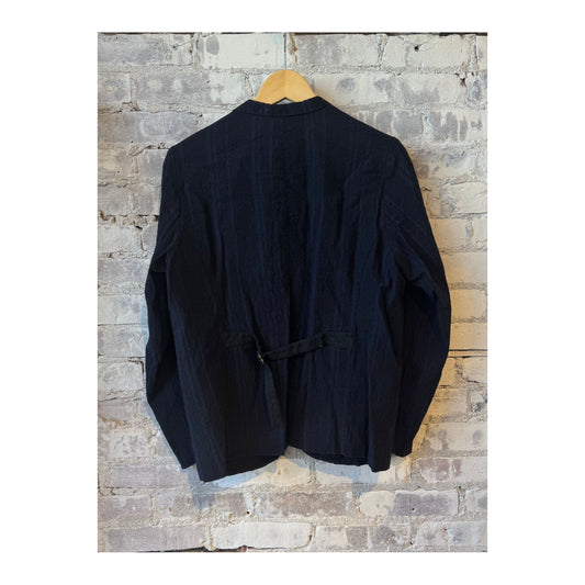 L/C Yarn Dyed Random Stripe Jacket - Navy - DUNE + SALT