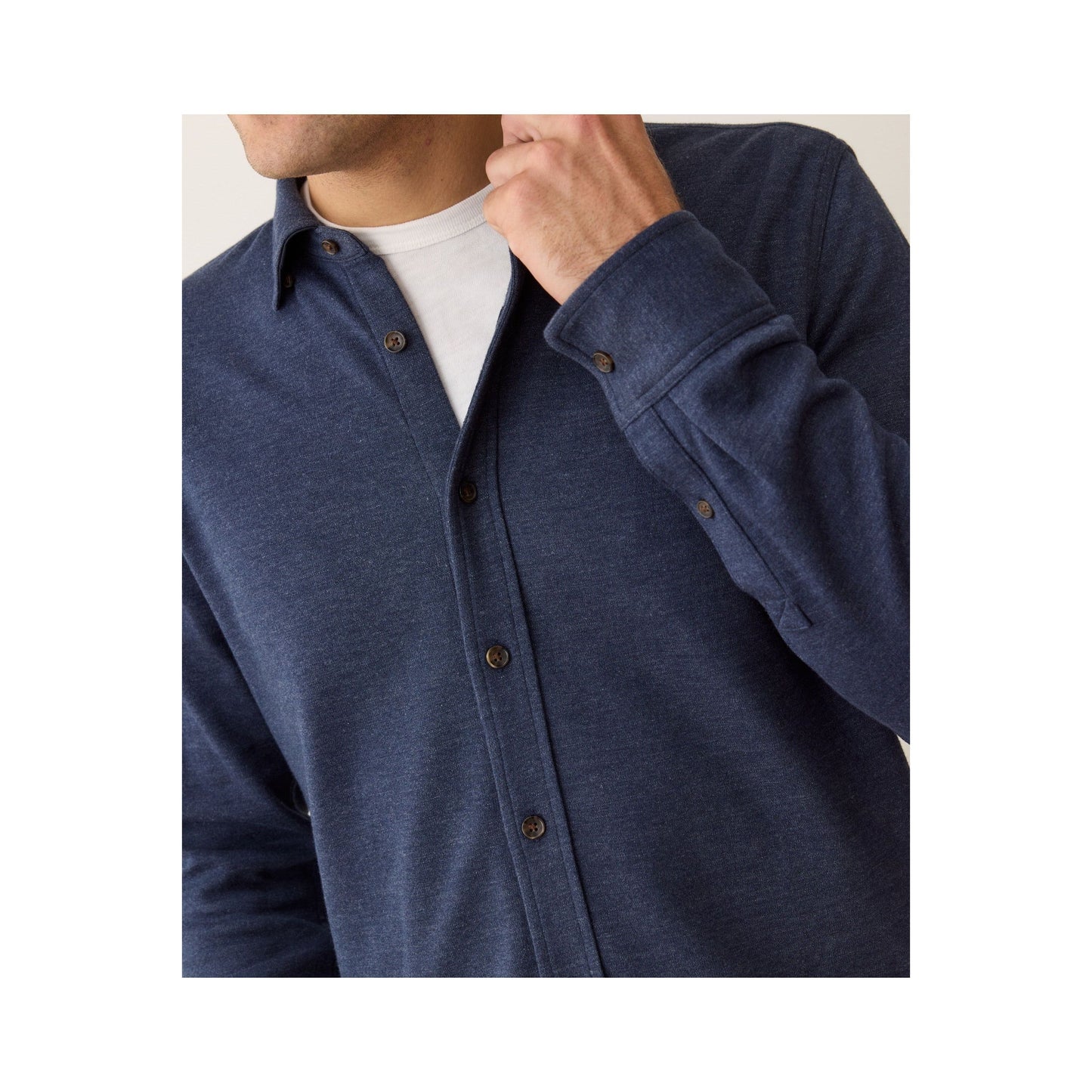 Pacifica Stretch Twill Shirt - Navy - DUNE + SALT