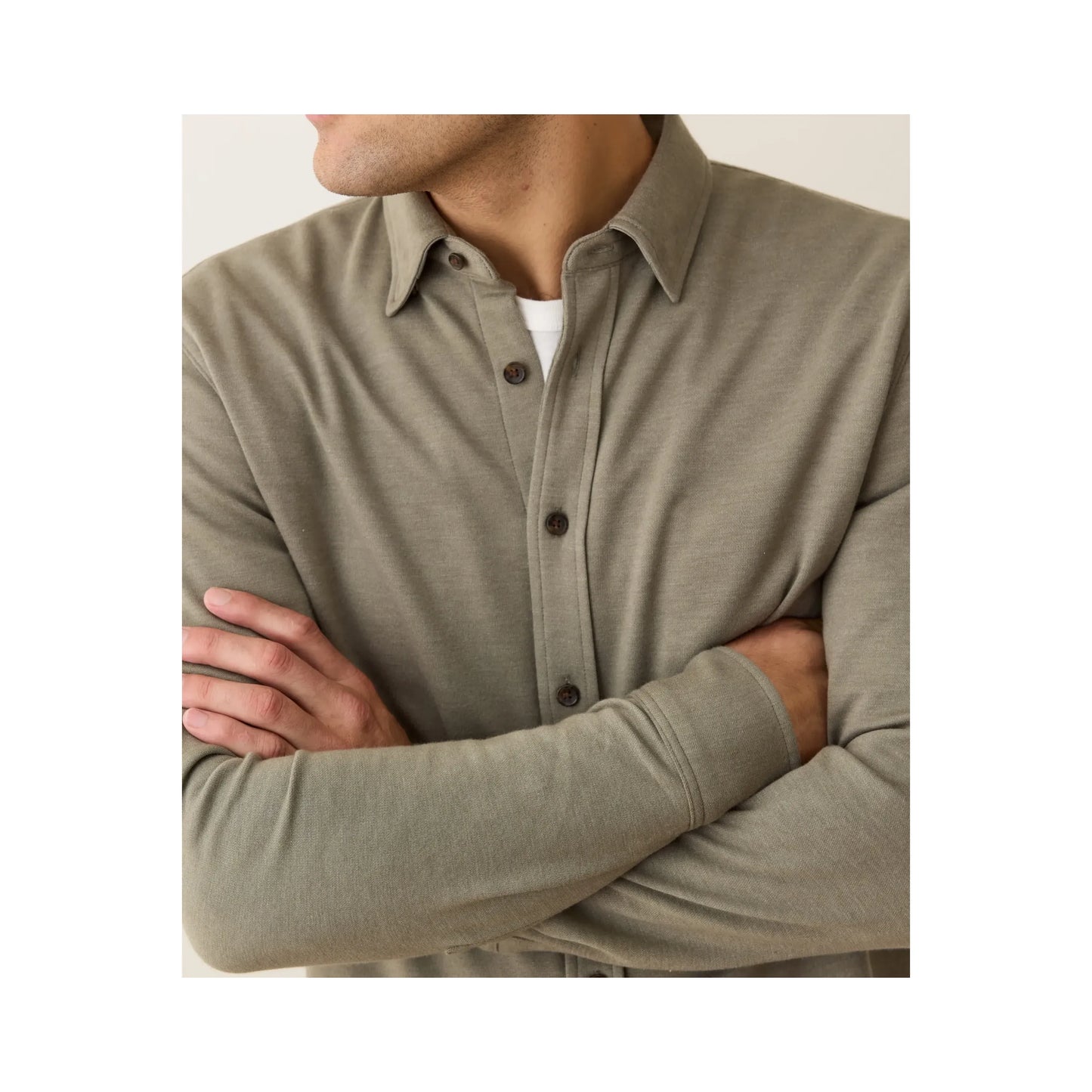 Pacifica Stretch Twill Shirt - Vetiver - DUNE + SALT