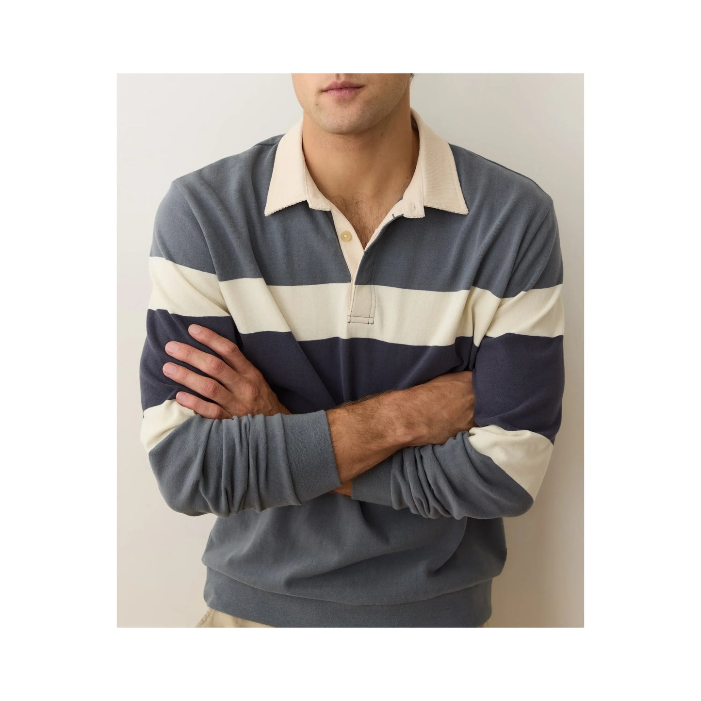 Sueded Rugby Polo - Stormy Weather Colorblock - DUNE + SALT