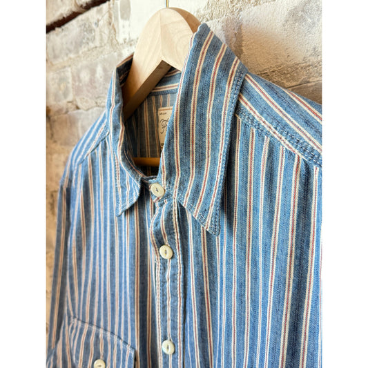 Bodie Acorn Pocket Shirt - Selvedge Stripe - DUNE + SALT
