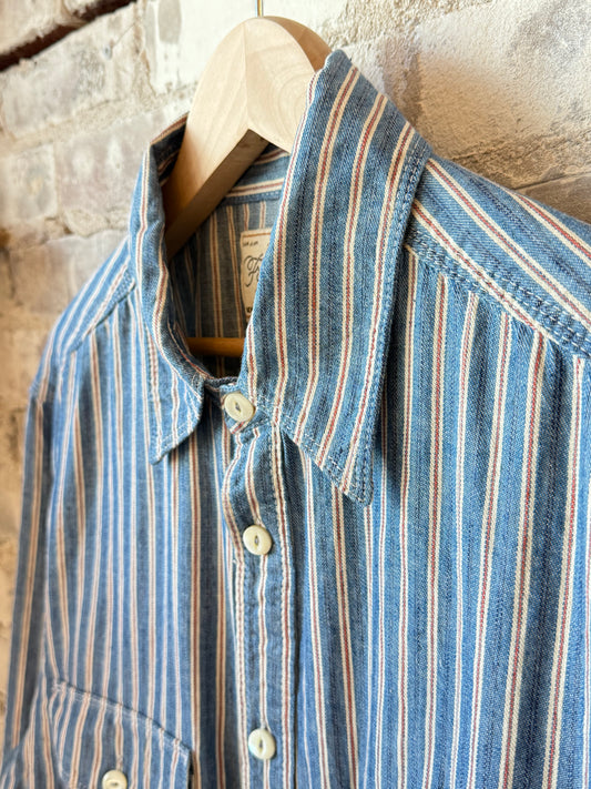 Bodie Acorn Pocket Shirt - Selvedge Stripe - DUNE + SALT
