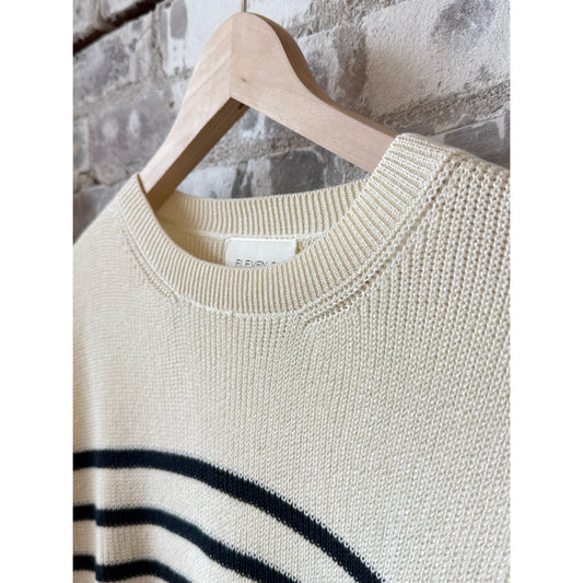 Layla Stripe Sweater - Ivory/Navy - DUNE + SALT